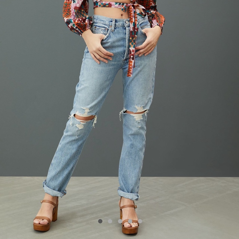 Agolde Light Blue Straight Leg Jeans